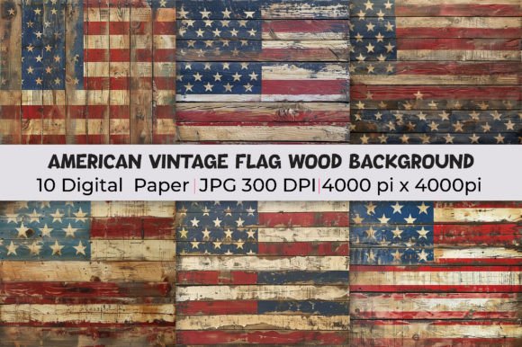 American Vintage Flag Wood Backgrounds: Your Design Toolkit