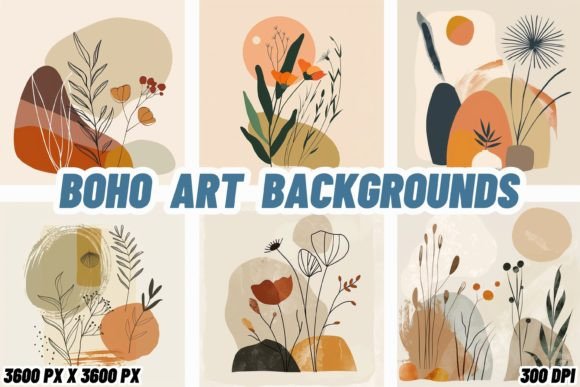 Boho Art Backgrounds: Infusing Digital Projects with Free-Spirited Energy