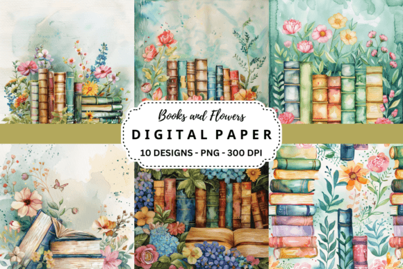 Books and Flowers Backgrounds: A Designer's Go-To for Elegant Visuals