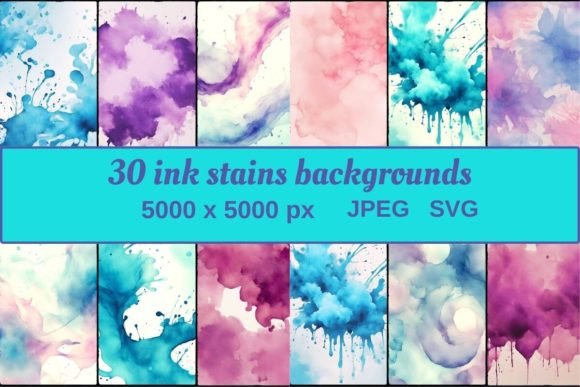 Embrace Dreamy Aesthetics with 30 Ink Stains Backgrounds