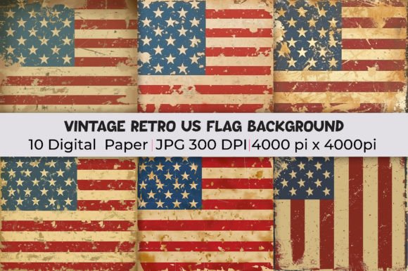 Infuse Patriotism with Nostalgia: Vintage Retro US Flag Backgrounds