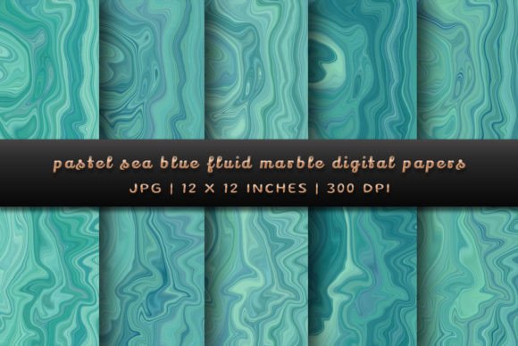 Infuse Serenity: Working with Pastel Sea Blue Fluid Marble