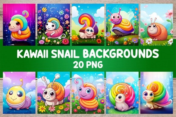 Kawaii Snail Backgrounds: Infuse Your Designs with Whimsical Charm