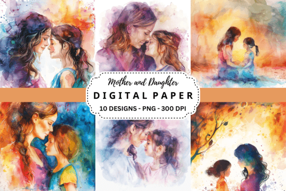 Mother and Daughter Backgrounds: Design Assets for Emotional Projects