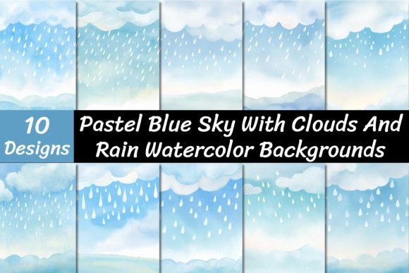 Pastel Blue Sky with Clouds and Rain Backgrounds: A Designer's Guide