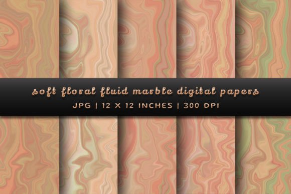 Soft Floral Fluid Marble Backgrounds for Designers