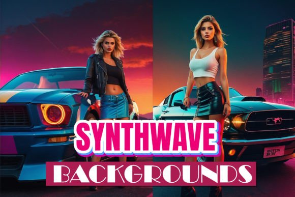 Synthwave Model - Retro Backgrounds: Infusing Neon Nostalgia into Modern Design