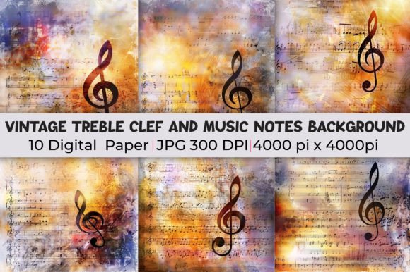 Transform Projects with Vintage Treble Clef Backgrounds