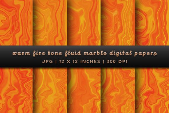 Warm Fire Tone Fluid Marble Backgrounds for Bold Designs
